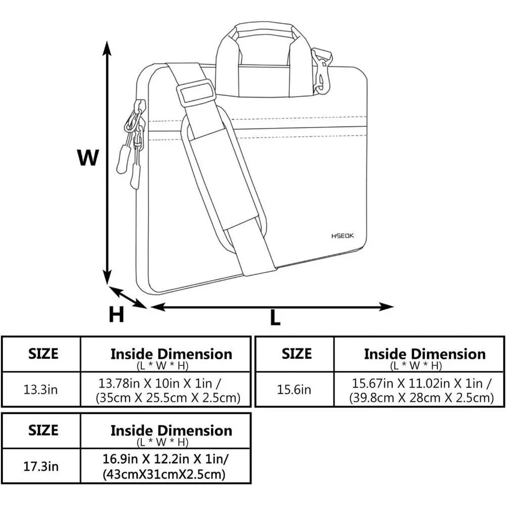 ✨ Men Black Shoulder Bag Compatible Briefcase with Front Inverted Laptop Bag